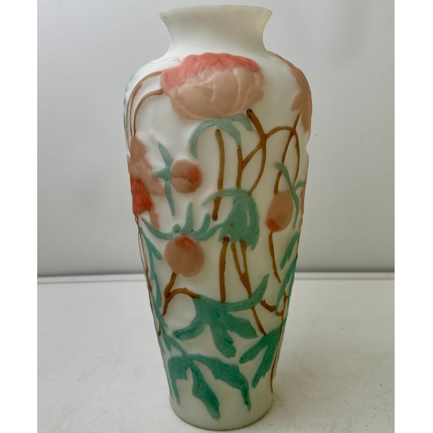 Vintage 1930s Pheonix Consolidated Glass "Bittersweet" Art Deco Vase