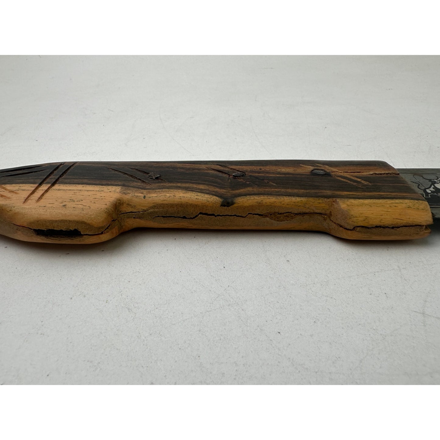 Vintage Dominican Promedoca Machete | Hand Carved Animal Handle & Tooled Leather Sheath