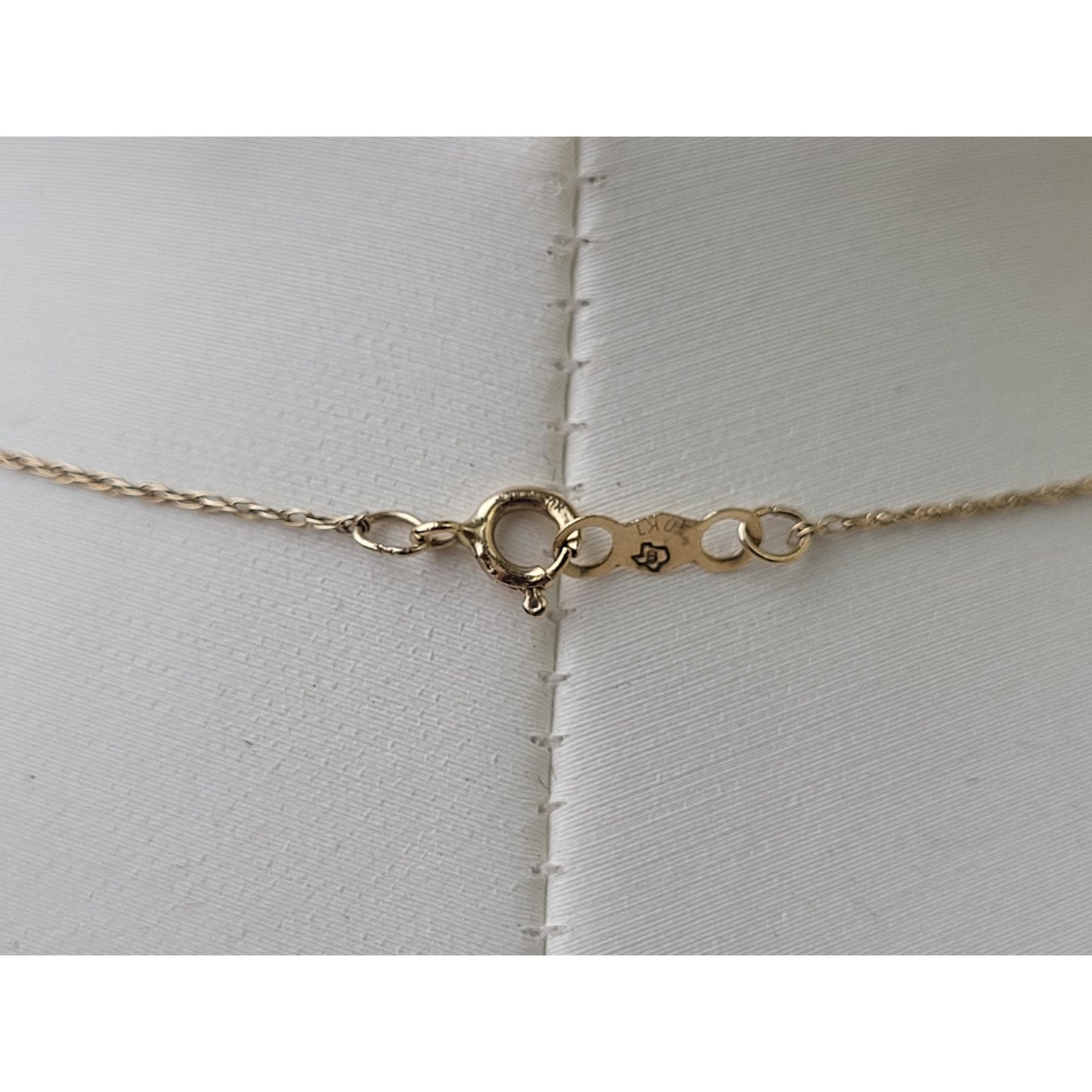 10K Yellow Gold Necklace Reversible Open Heart Pendant Ruby & Sapphire