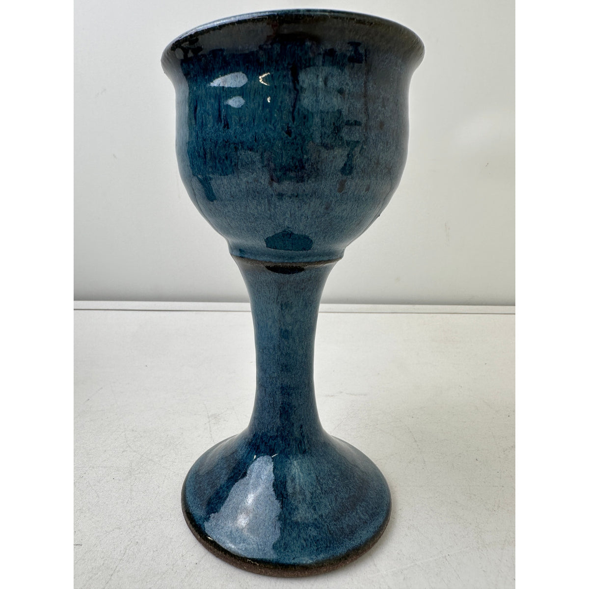 Vintage Creative Stonewear La Mesa USA Blue Hand-Thrown Ceramic Wine Set