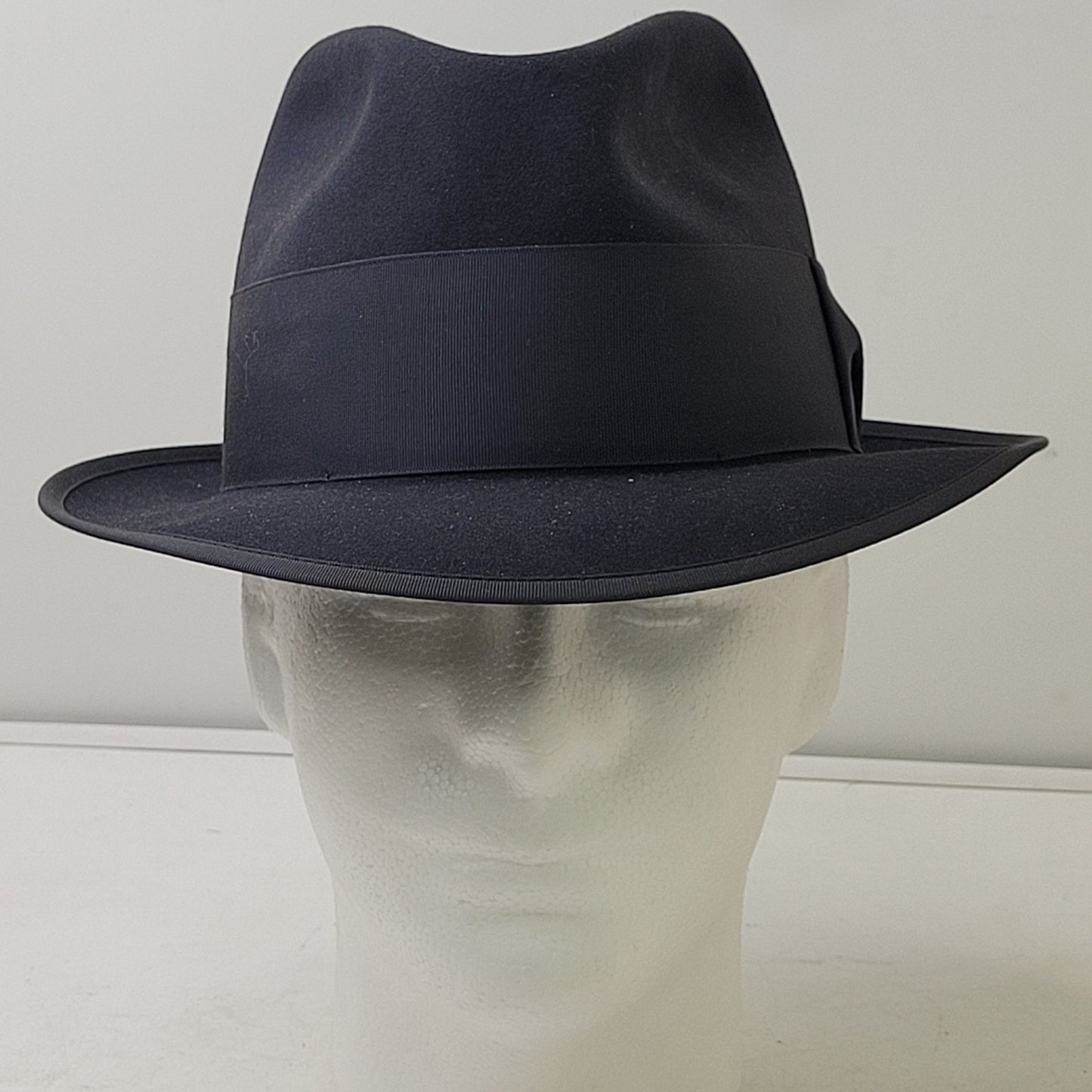 VTG 1950s Stetson "The Eagle" Royal de Luxe Black Fedora Hat Men's Sz 6 7/8