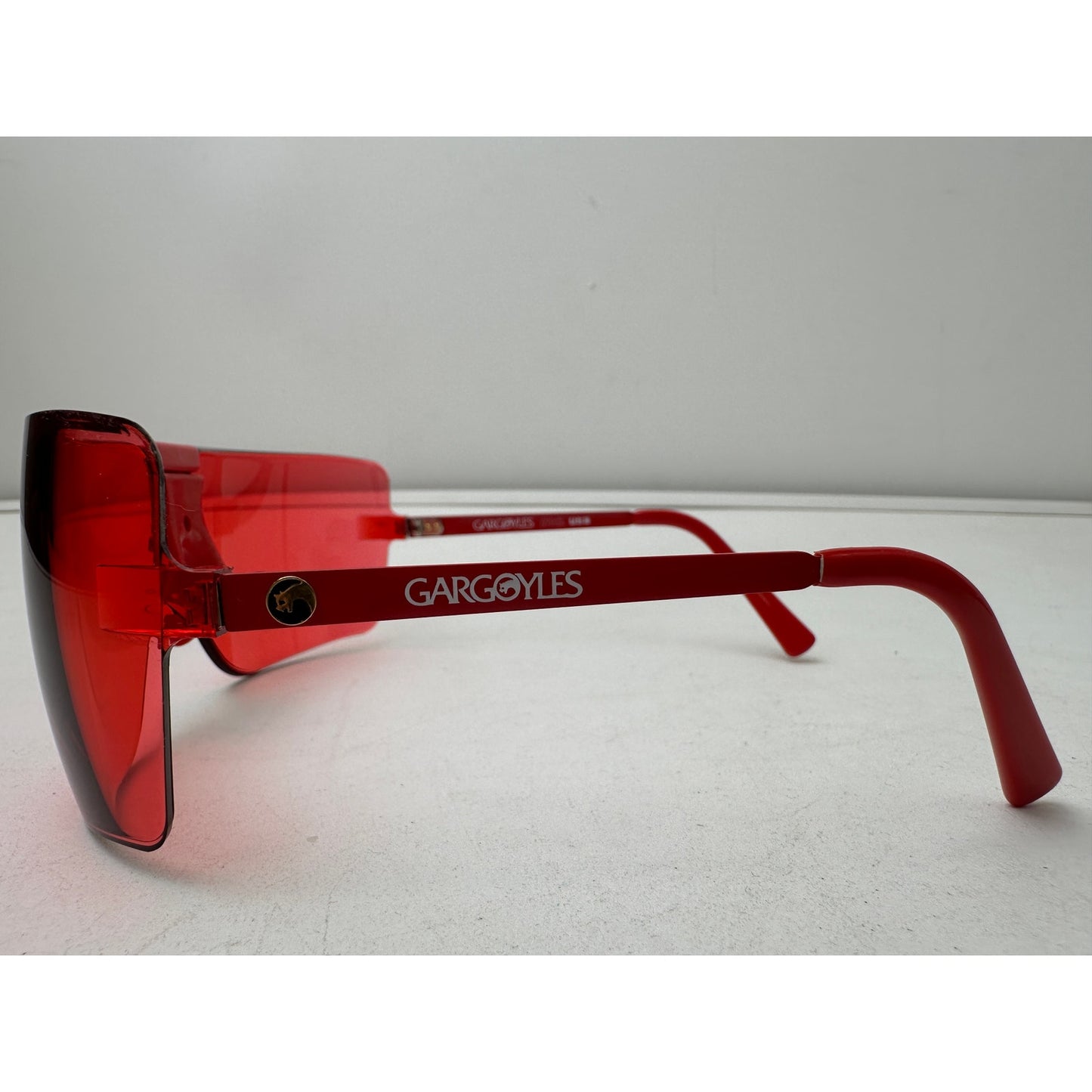 Vintage 1980s Gargoyles Classic Shield Red Sunglasses With Case