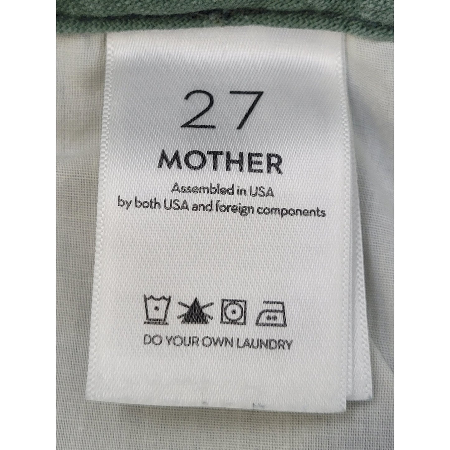 Mother Denim "The Major Sneak Roller" Pants High-Rise Wide Leg Button Fly Sz 27