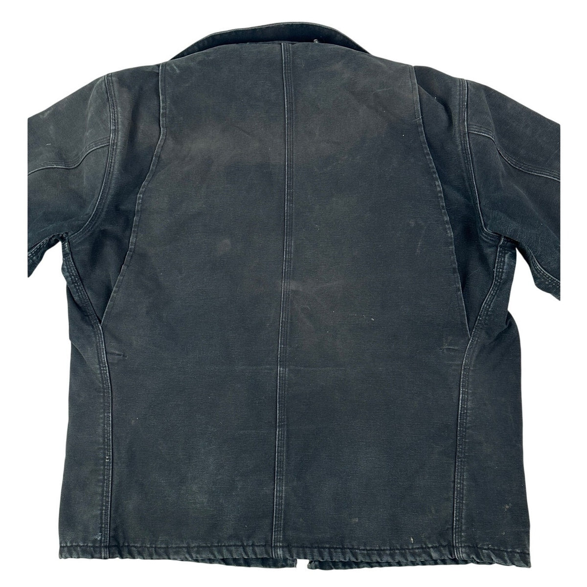 VTG Carhartt C01 Black Blanket-Lined Distressed Chore Coat Jacket Men's Sz XL
