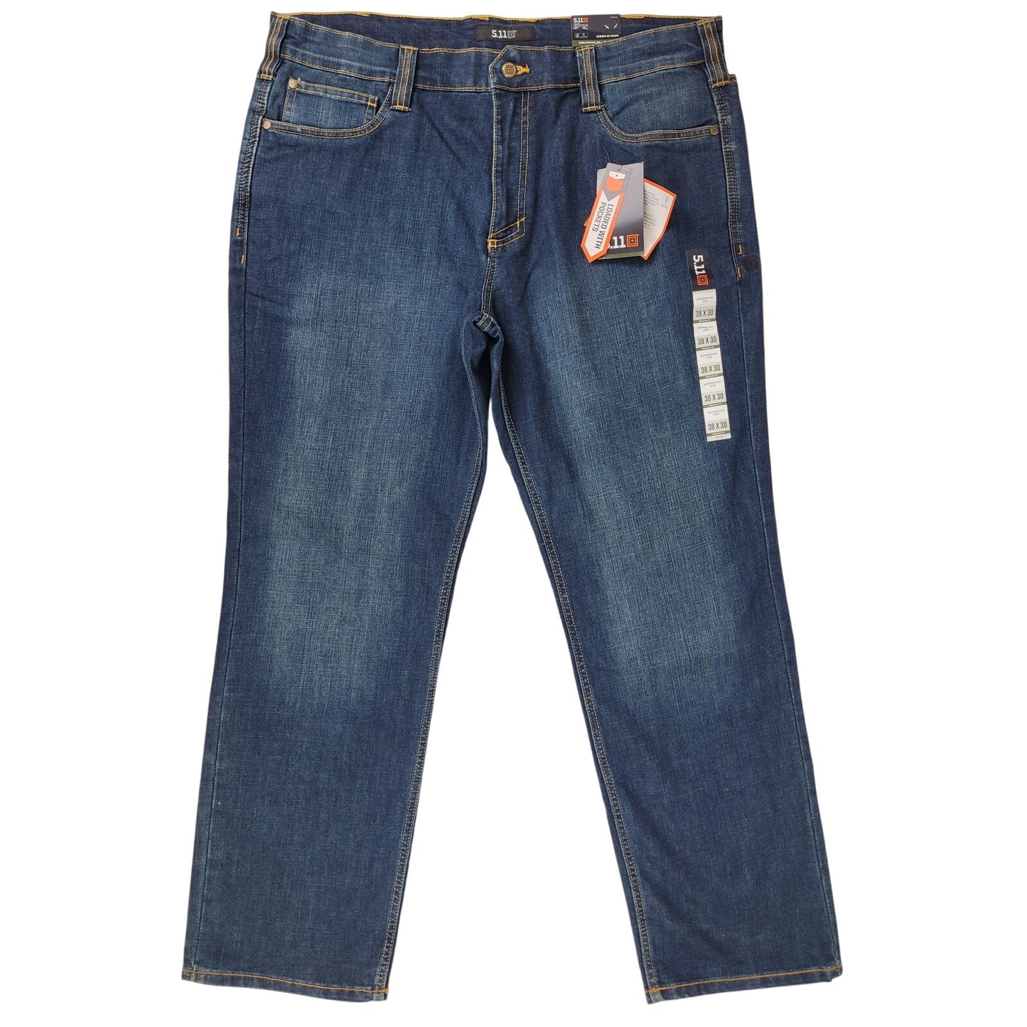 5.11 Tactical Defender Flex Regular Fit Jean Medium Wash Men's Sz 38 x 30 NWT