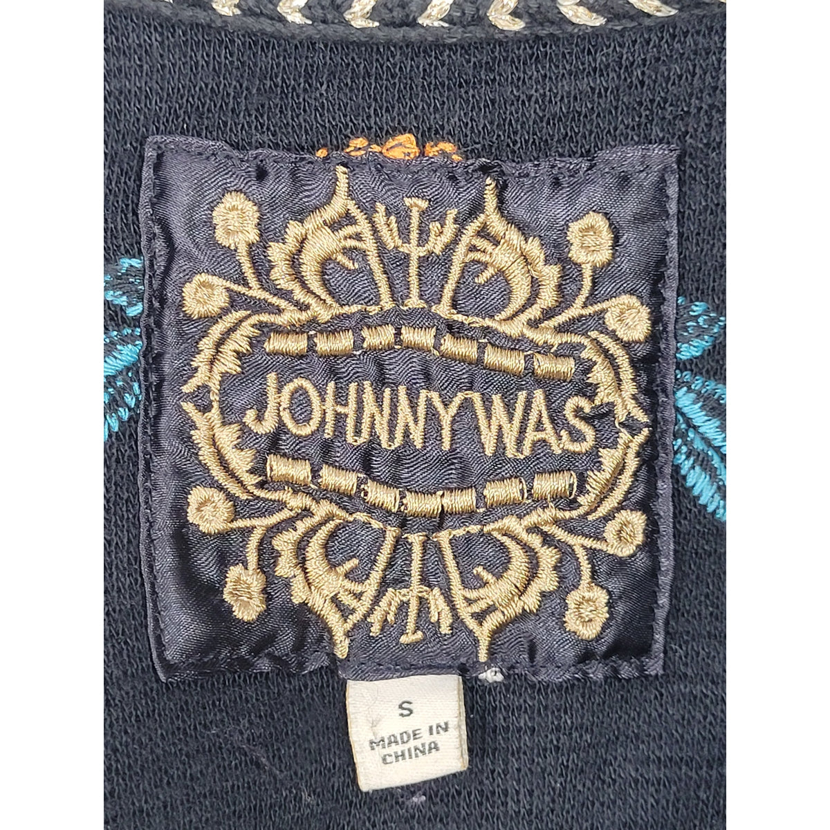 Johnny Was Josiy Poncho w Multicolored Floral & Geometric Embroidery Sz S