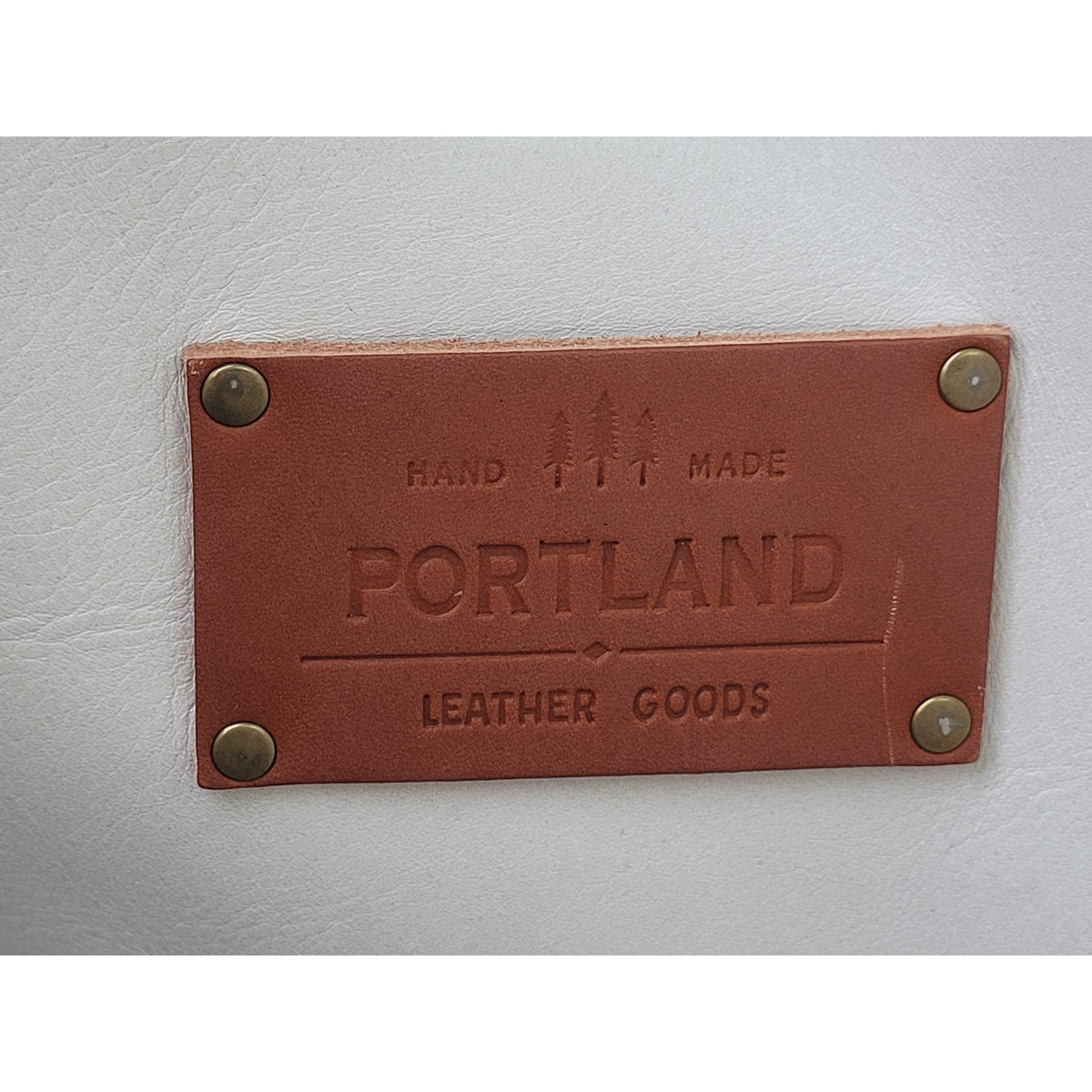 Portland Leather Goods Classic Leather Tote in Beluga w Brown Leather Straps EUC