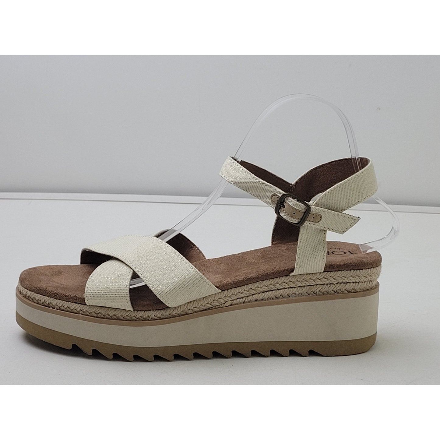 TOMS Noelani Gold Natural Platform Wedge Sandals NWT Women's Sz 10