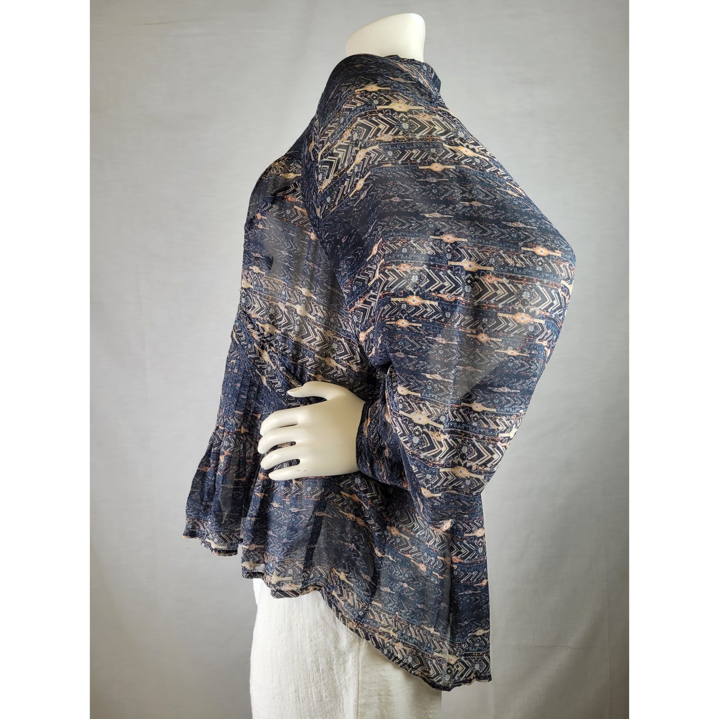 Isabel Marant Newton Printed Top Semi Sheer Blousy Printed 100% Silk Sz 36 (S)