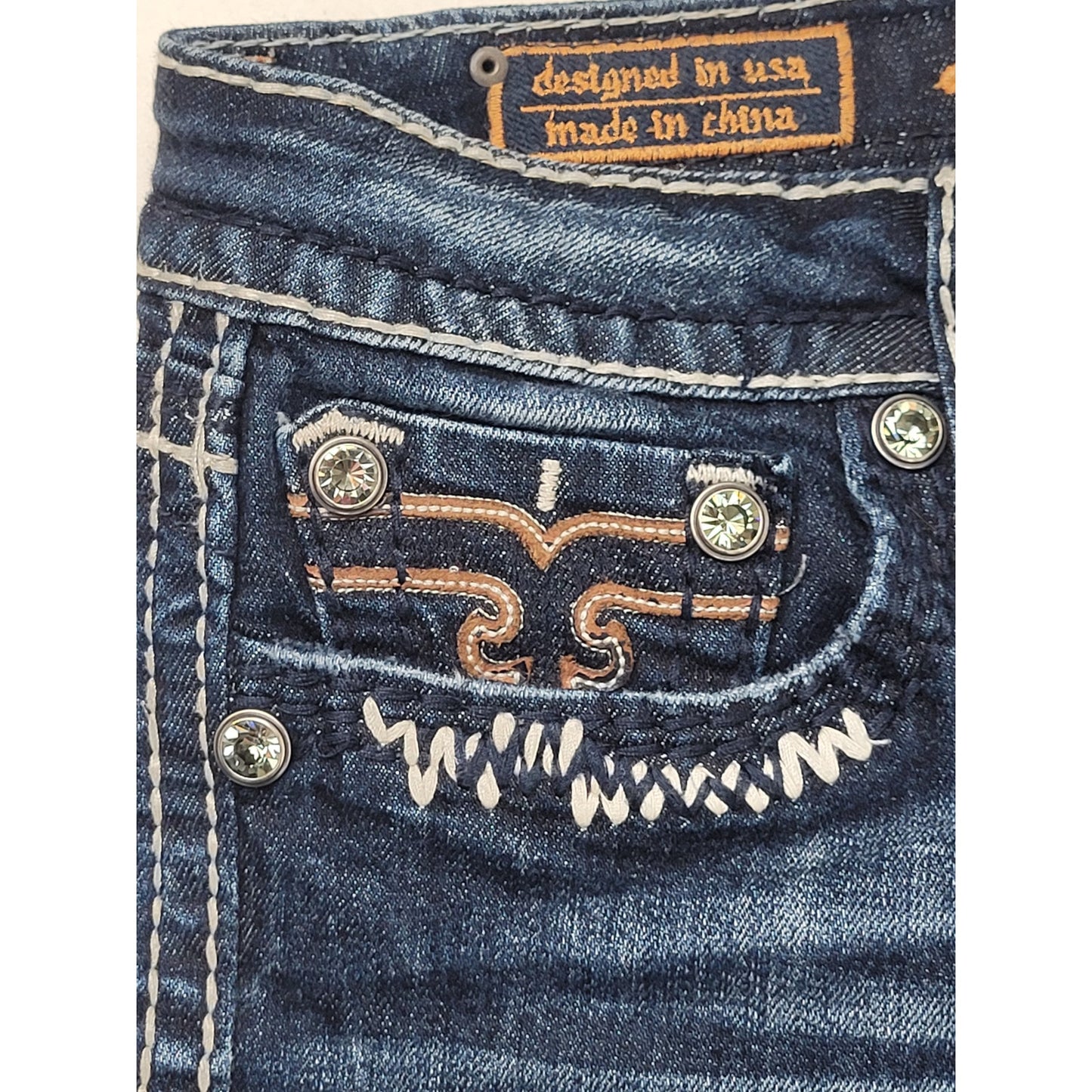 Rock Revival Kai Boot Low Rise Medium-Dark Wash Bootcut Jeans Women's Sz 31