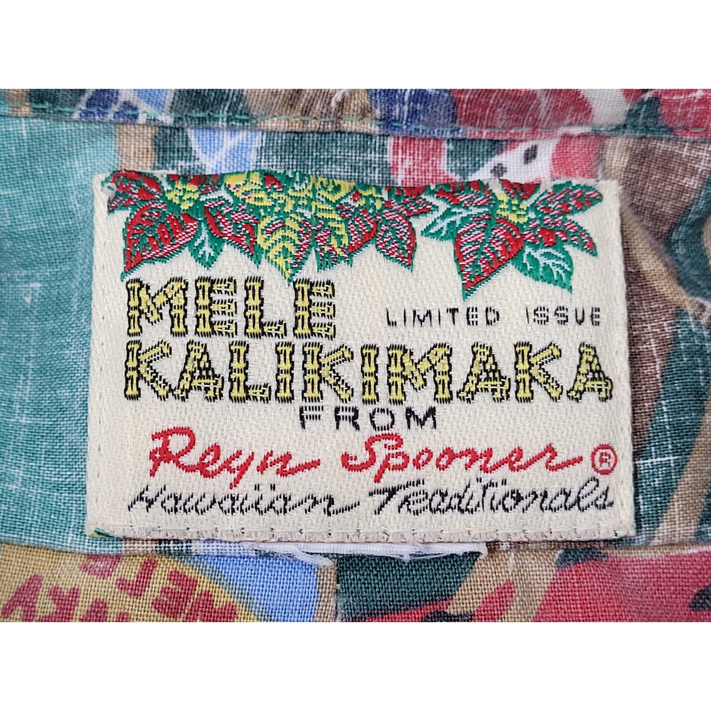 Vintage Reyn Spooner Reverse Print Christmas Santa Hawaiian Shirt Men's Sz L