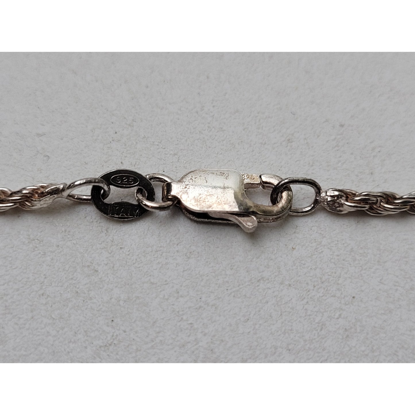 Vintage Sterling Silver Lapis Lazuli Stone Pendant w Matching 925 20" Rope Chain