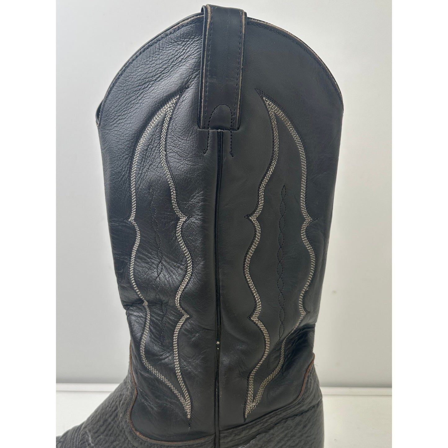 Vintage Abilene Exotic Dark Gray Sharkskin Western Cowboy Boots Men's Sz 9