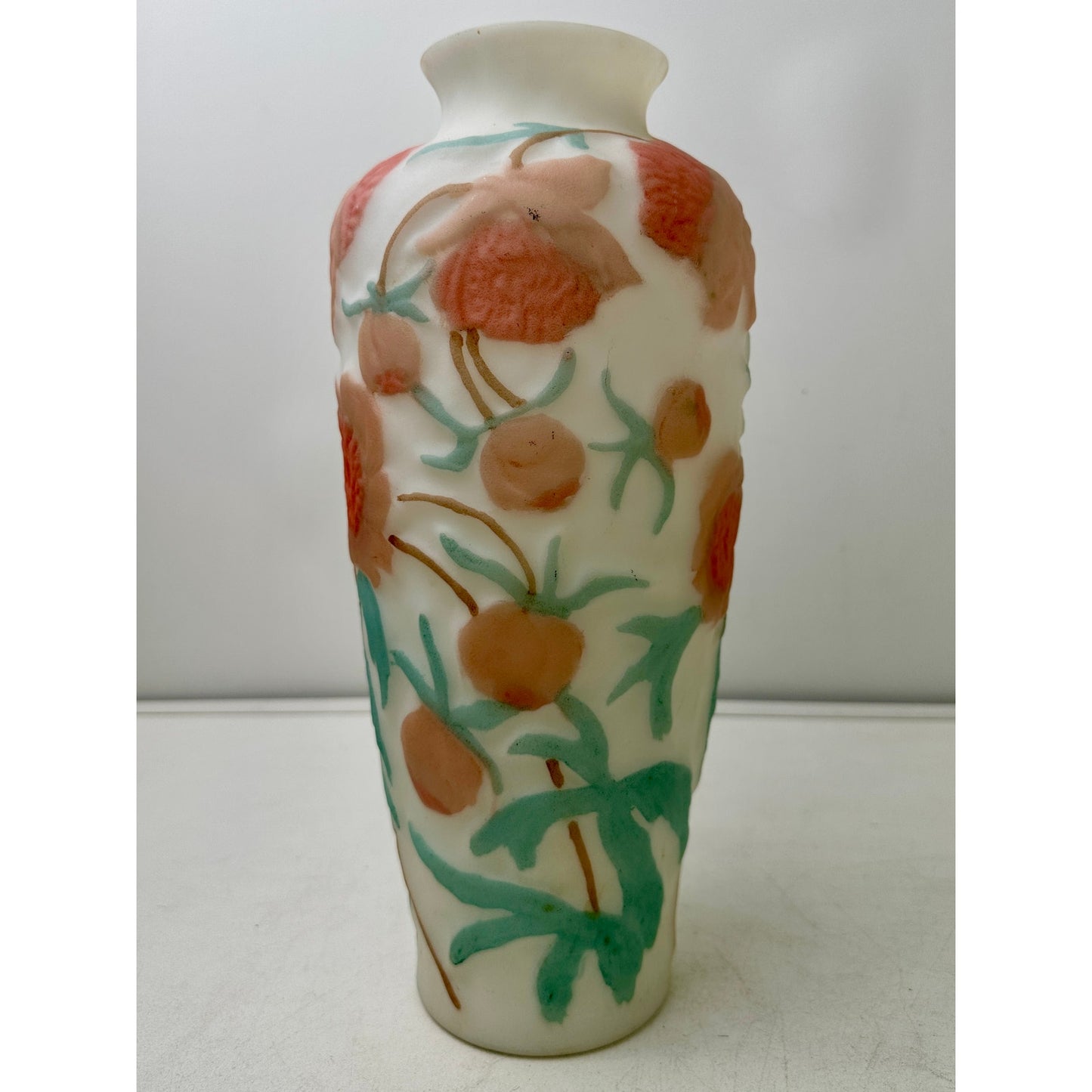Vintage 1930s Pheonix Consolidated Glass "Bittersweet" Art Deco Vase