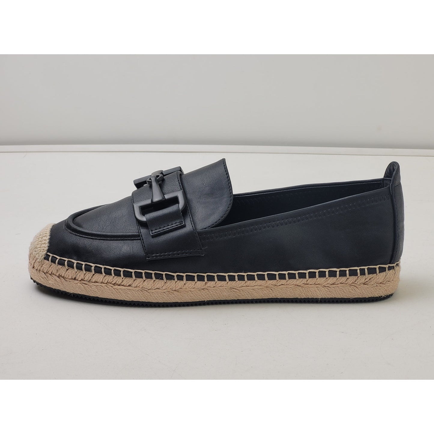 DKNY Mally Slip On Bit Buckle Espadrille Loafer Flats Sz 9.5