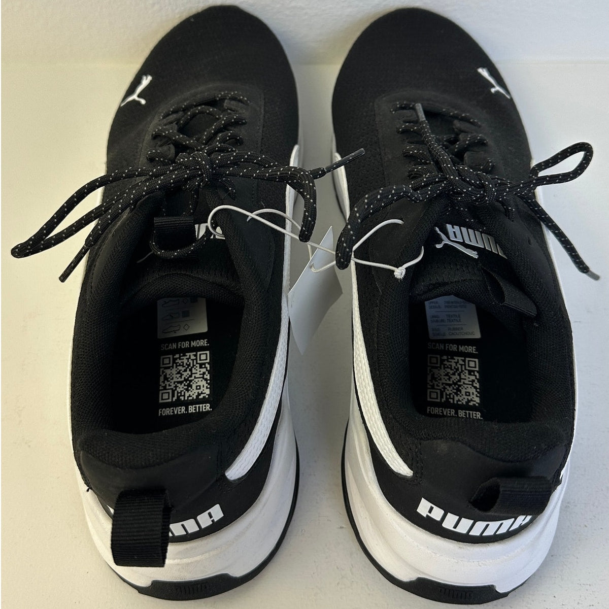 PUMA Zip C Black White Athletic Running Sneakers Men's Sz 12