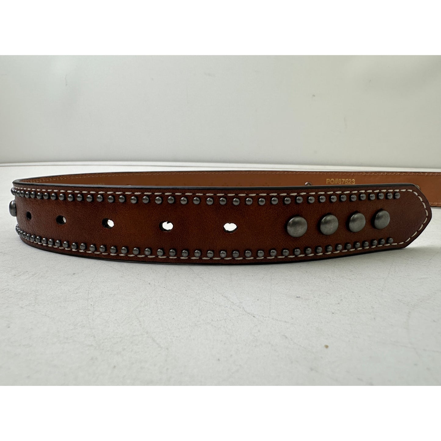 Ariat Western Brown Leather Belt W/ Silver Heart Buckle Children's Sz 24