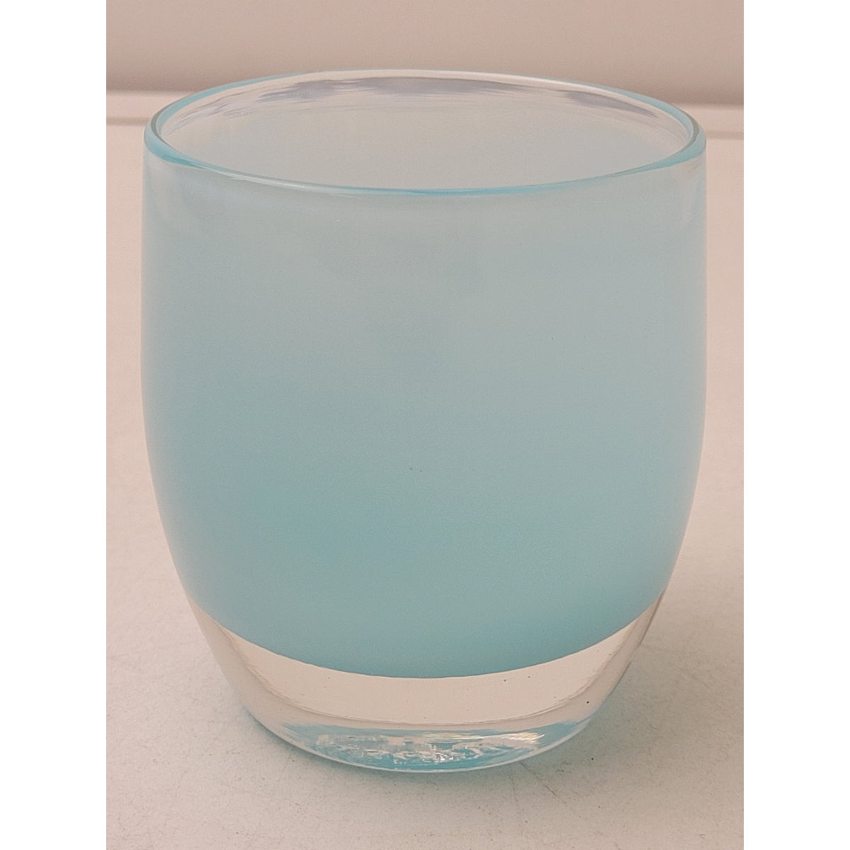 glassybaby "Ocean" Light Blue Handblown Glass Votive Candle Holder Rare w Tag