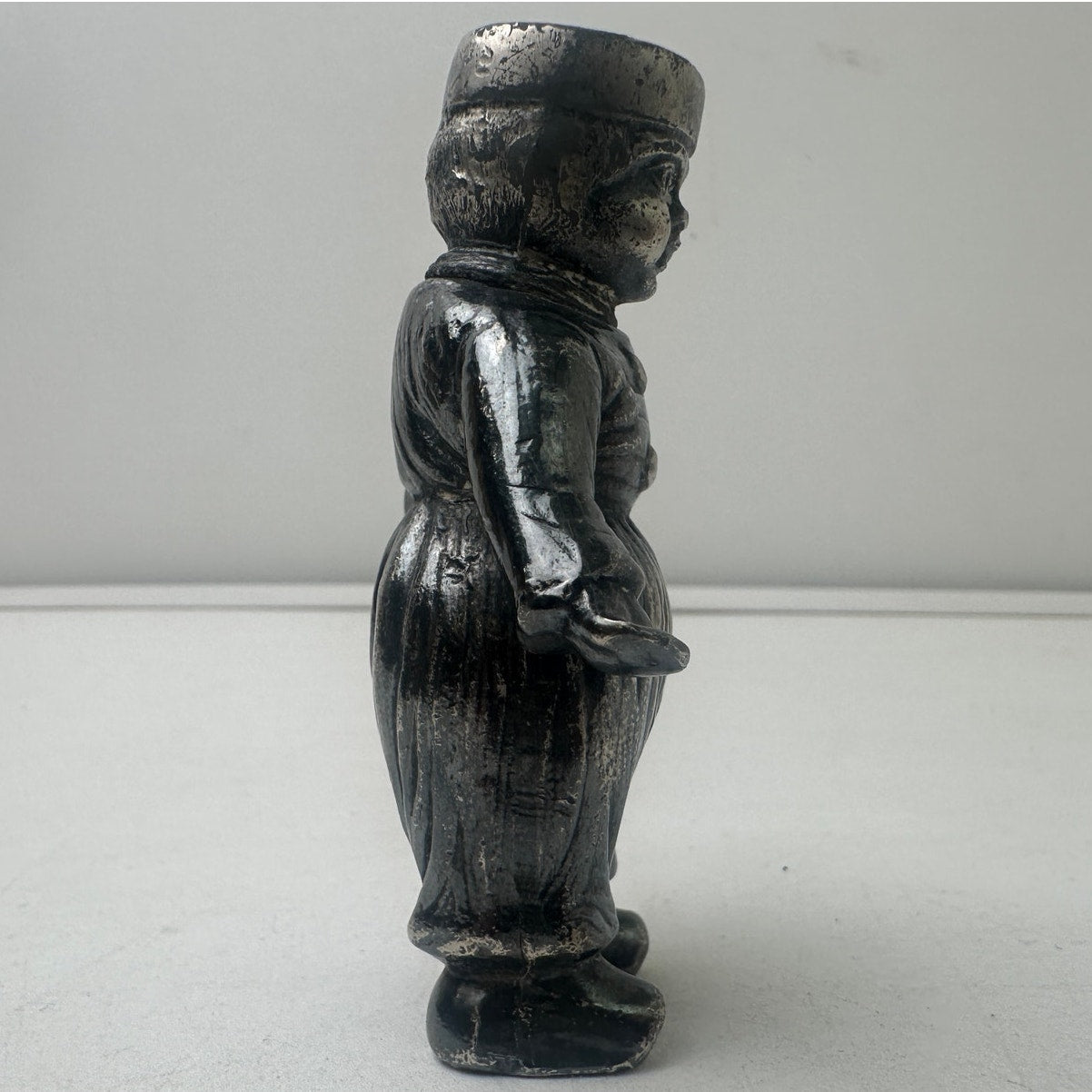 VTG MW Carr Holland Ware Dutch Boy & Girl Plated Salt & Pepper Shakers