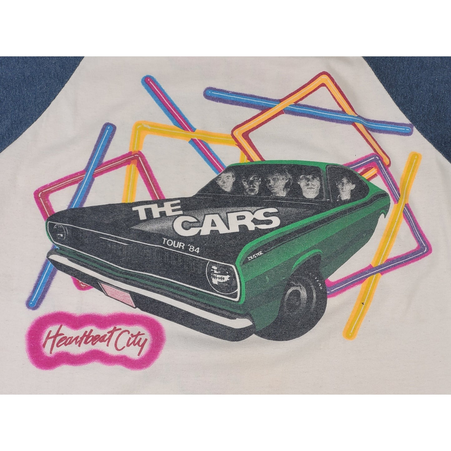 Vintage 1984 The Cars "Heartbeat City" Tour Raglan Baseball Tee Sz M