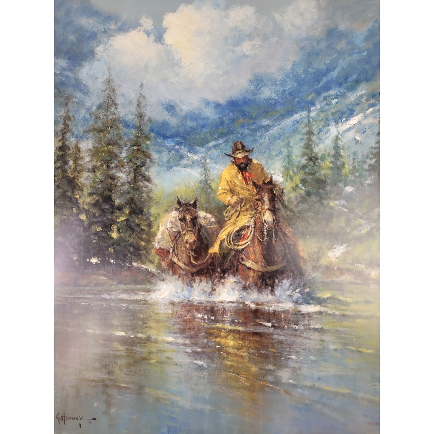 G. Harvey "Early Spring Crossing" Limited Edition Print #993/5000 w COA & Sleeve