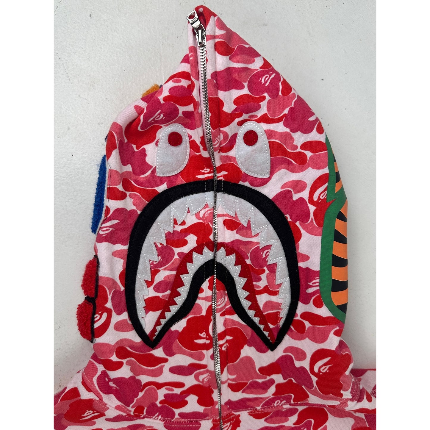 A Bathing Ape (BAPE) ABC Pink Camo Shark Full Zip Hoodie Men's Sz Medium