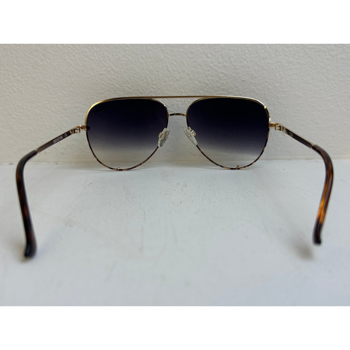 Quay Australia High Key Mini Gold Tortoise Aviator Sunglasses