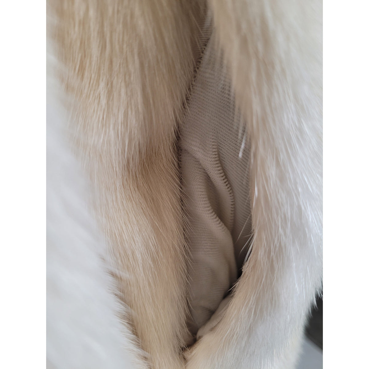 VTG 70s Ivory Mink Coat Open Front Mid-Length Women's Sz S/M