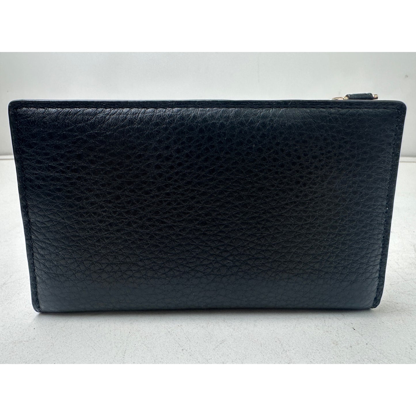 Kate Spade New York Leila Black Pebbled Leather Small Slim Bifold Wallet