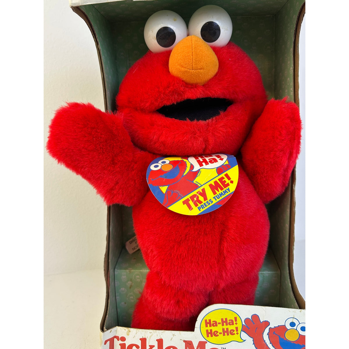 Vintage 1996 Tyco Tickle Me Elmo Plush Toy (Model 62715) in Original Box