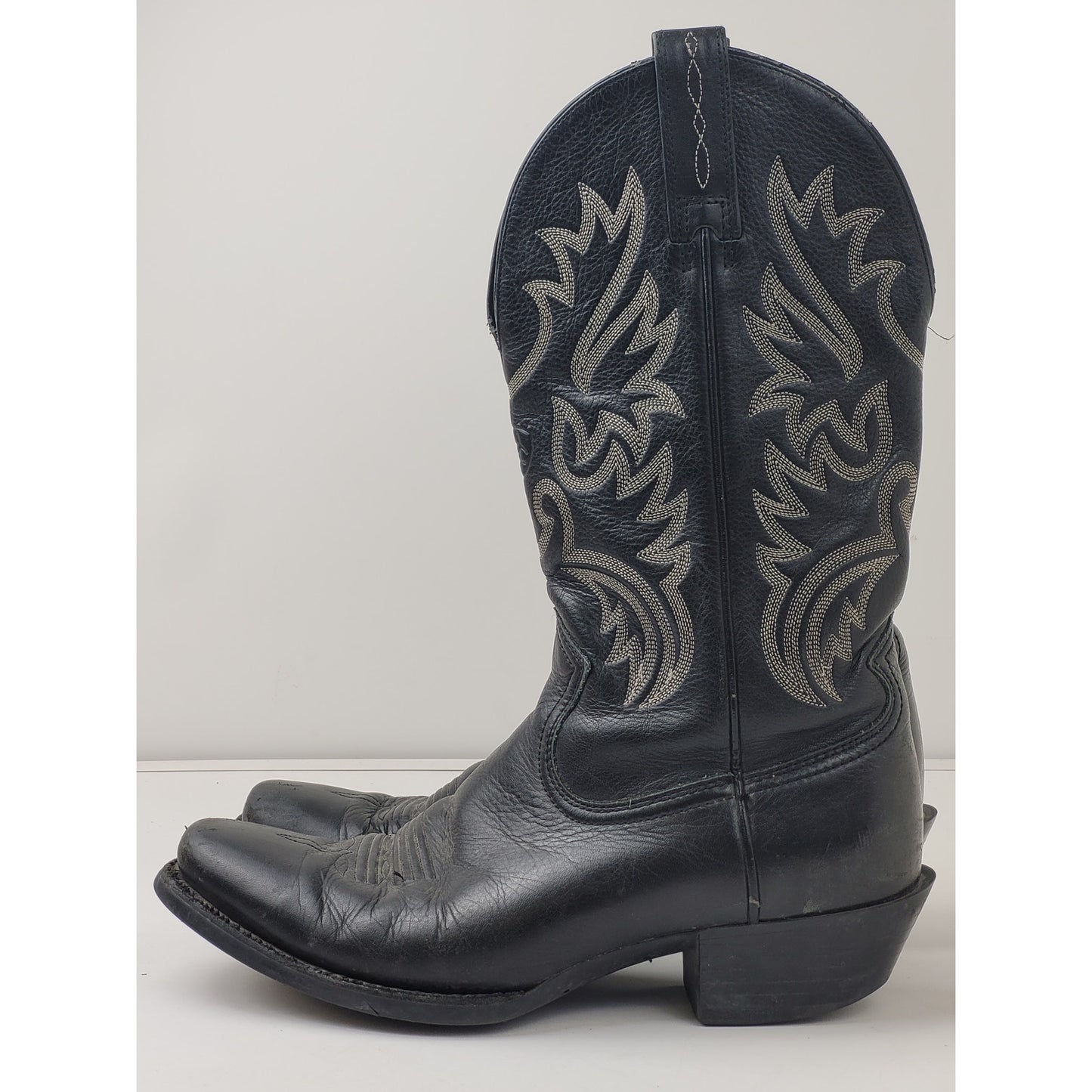 Ariat Men's Black Leather Square Toe Western Boot Sz 9D
