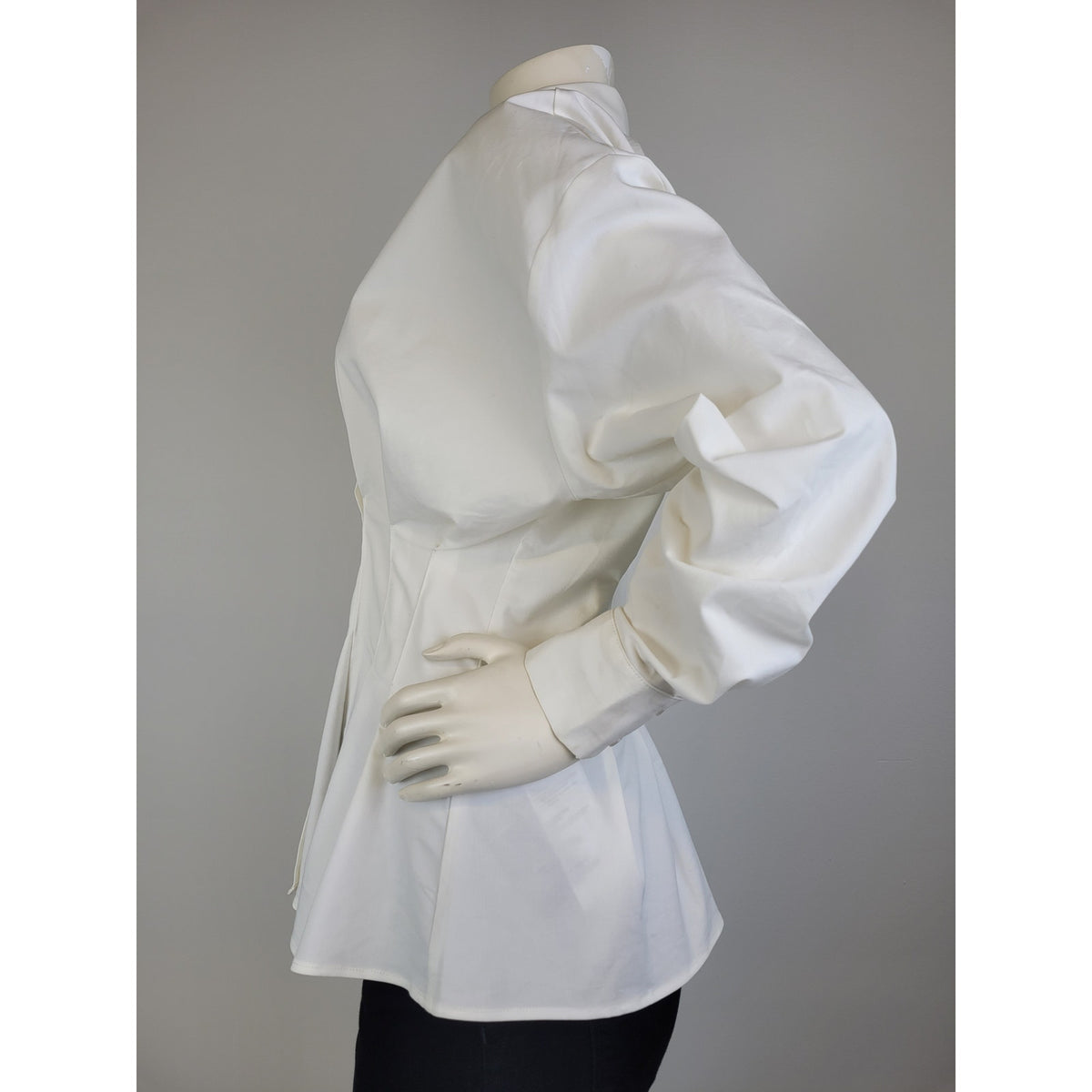 Anthropologie Exquise Tobie Fitted Waist Button Down White Shirt Sz S NWT