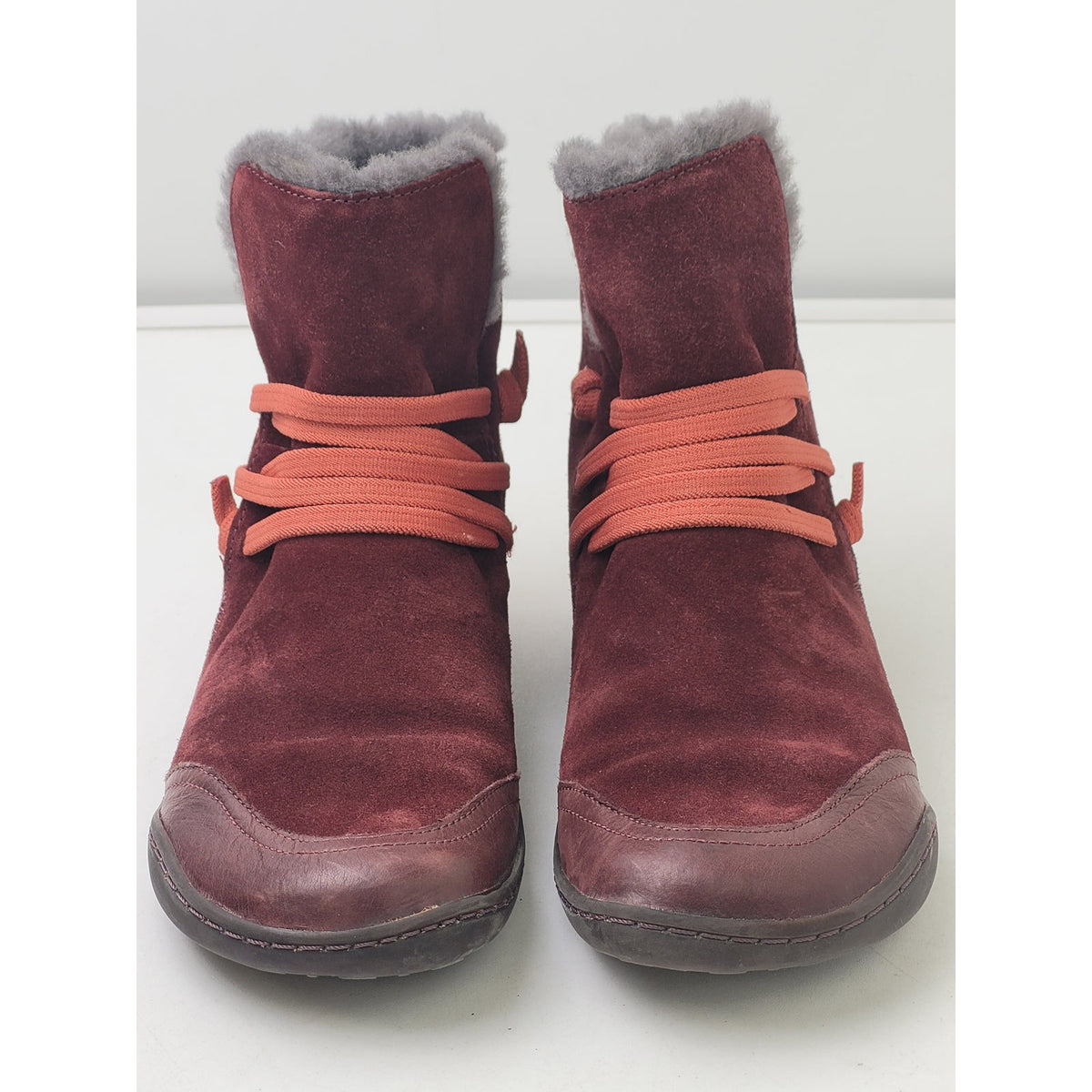 Camper Peu Red Suede Ankle Boots Women's Sz 36 US 5.5