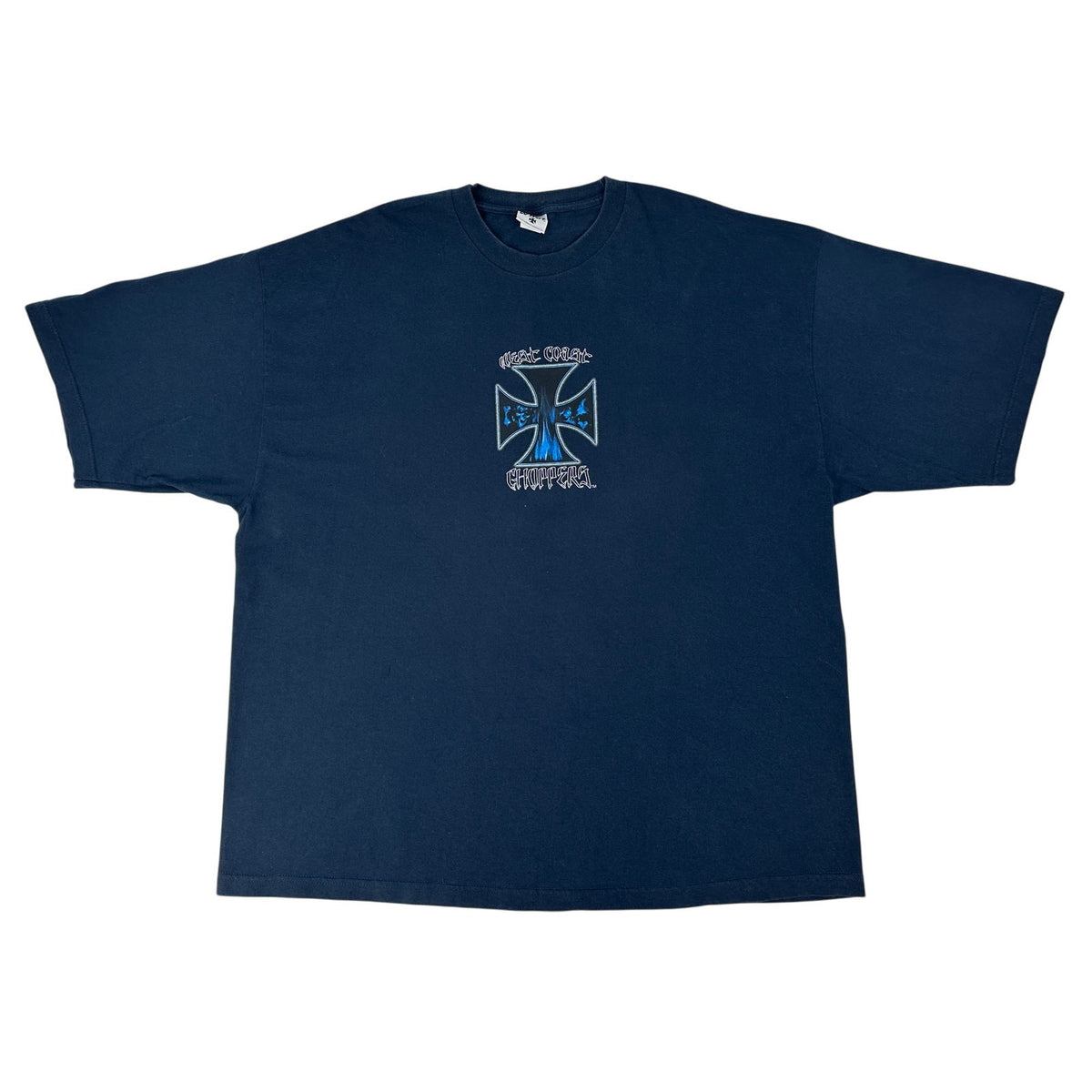 VTG West Coast Choppers Jesse Who? Blue Flame Motorcycle T-Shirt Men's Sz 3XL