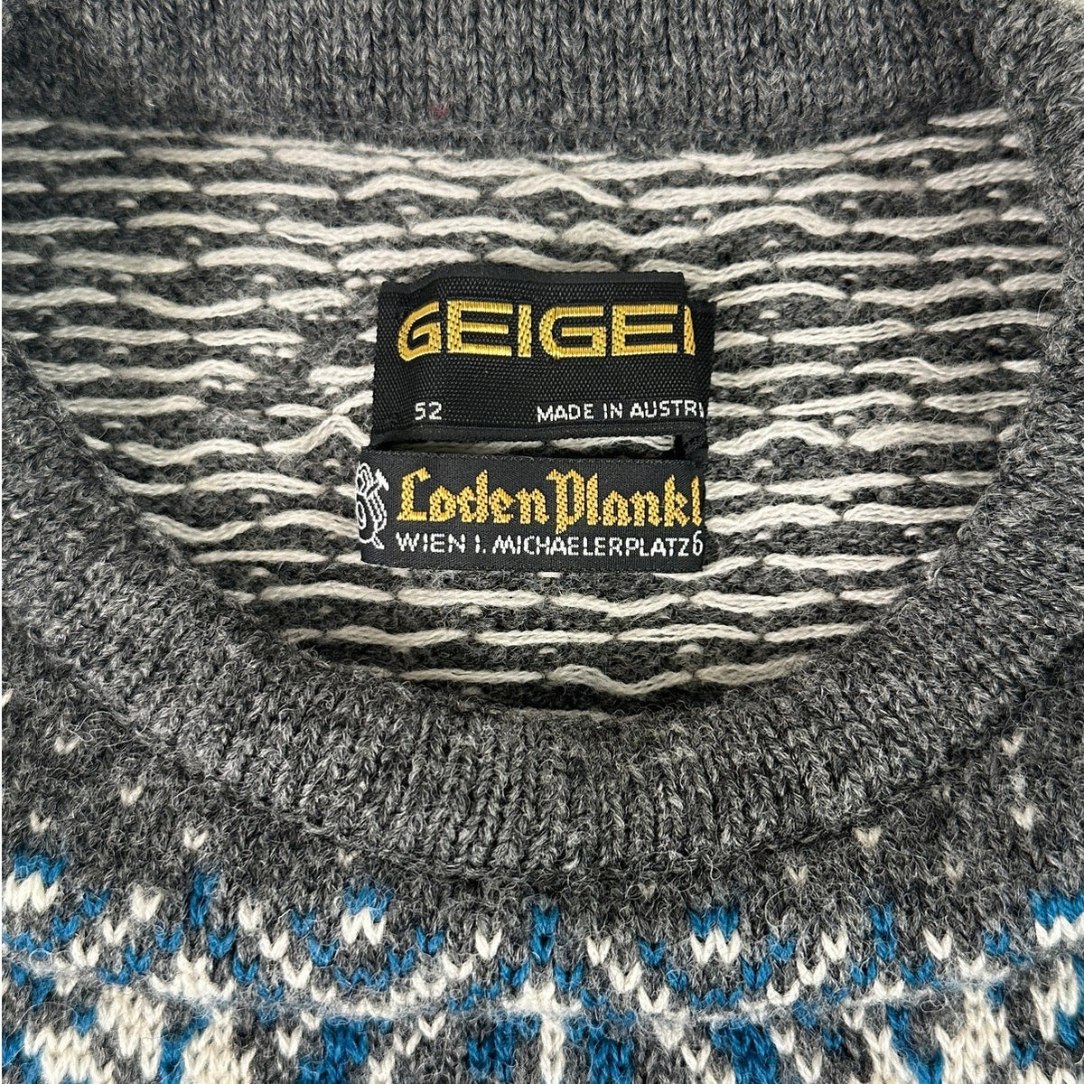 Vintage Geiger Austria LodenPlankl Wool Fair Isle Sweater Men's Sz 52 (L)