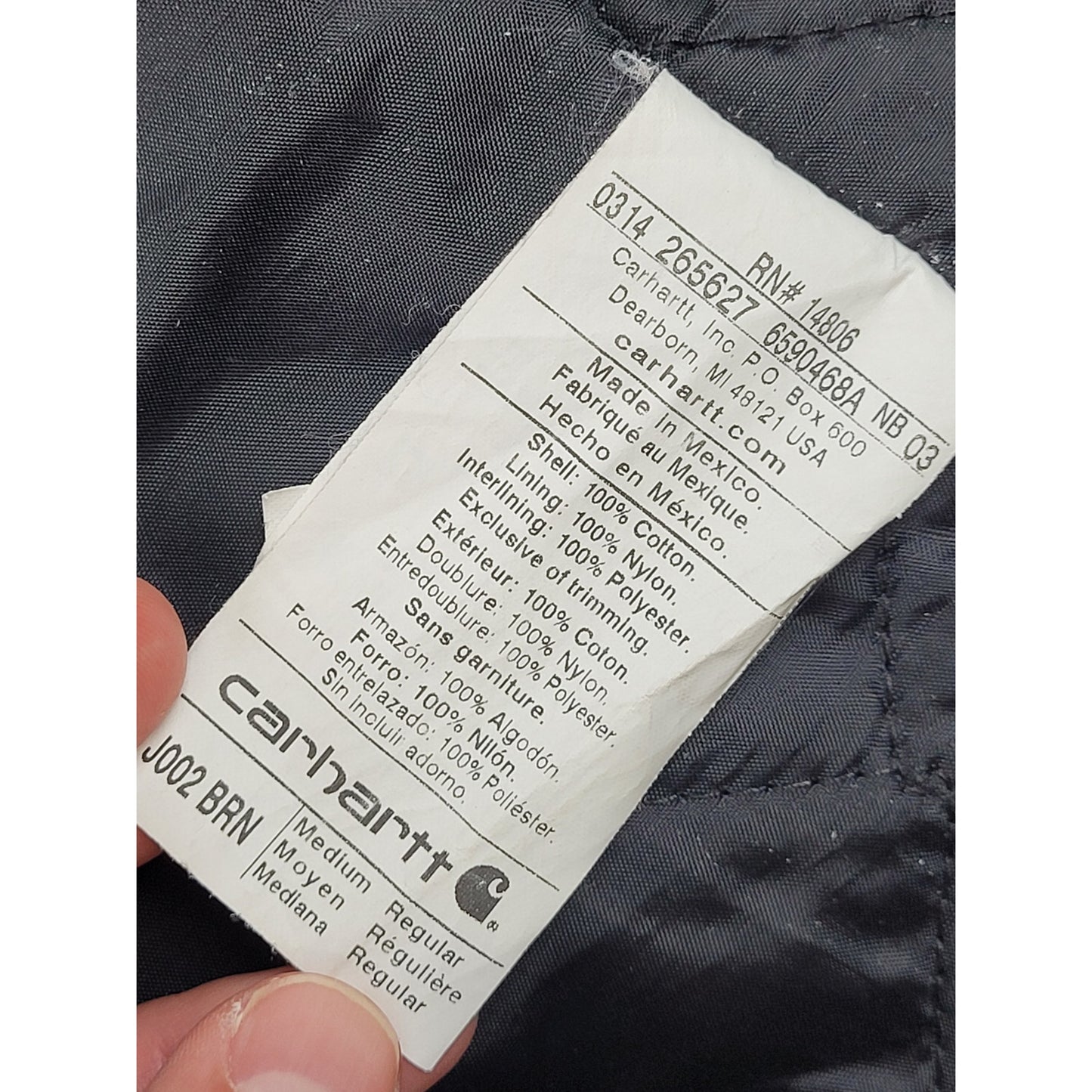 Carhartt J002 BRN Quilt Lined Arctic Jacket Duck Chore Coat Men's Sz M USA
