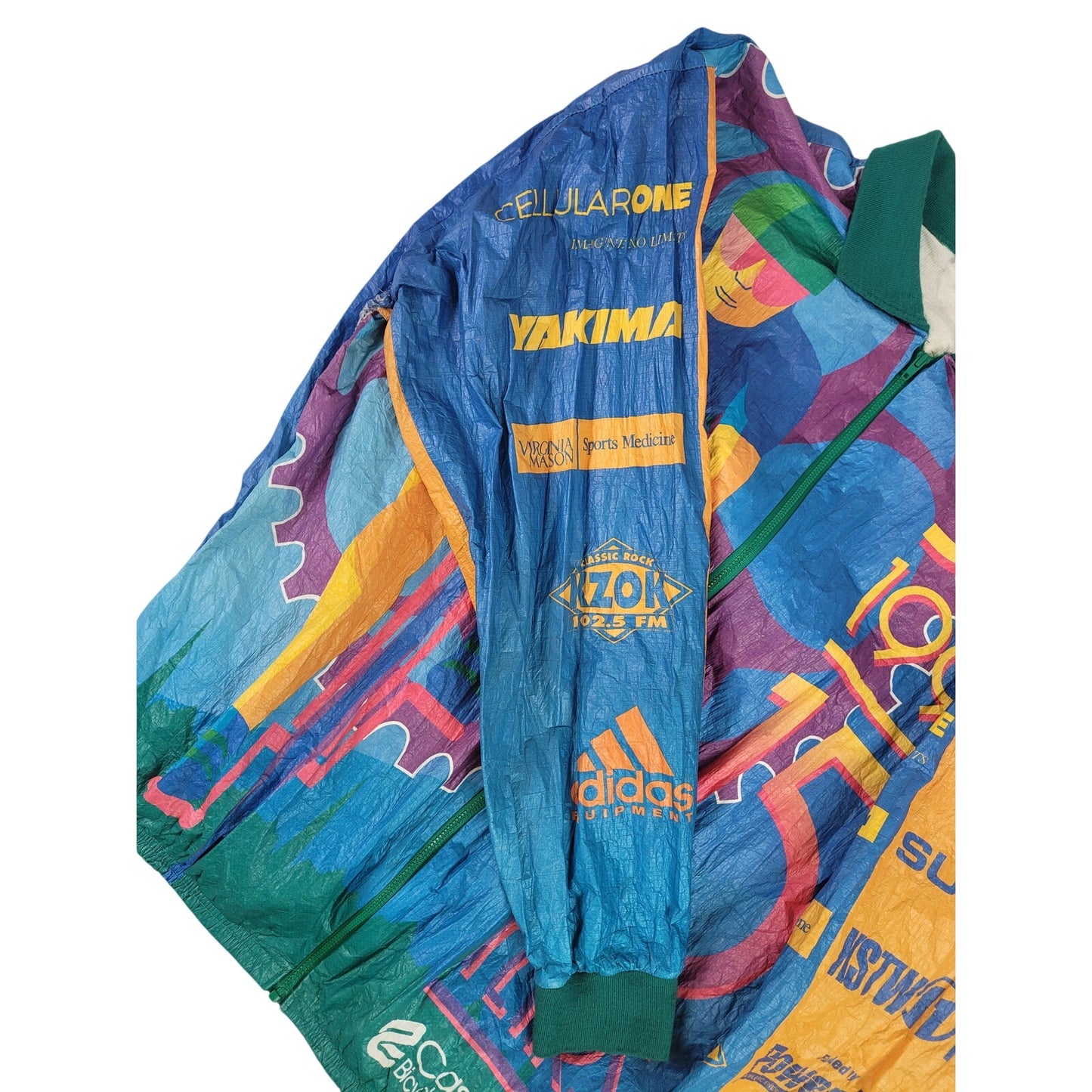 Vintage 1994 STP Seattle to Portland Bike Promo Paper Zip Jacket Sz XXL