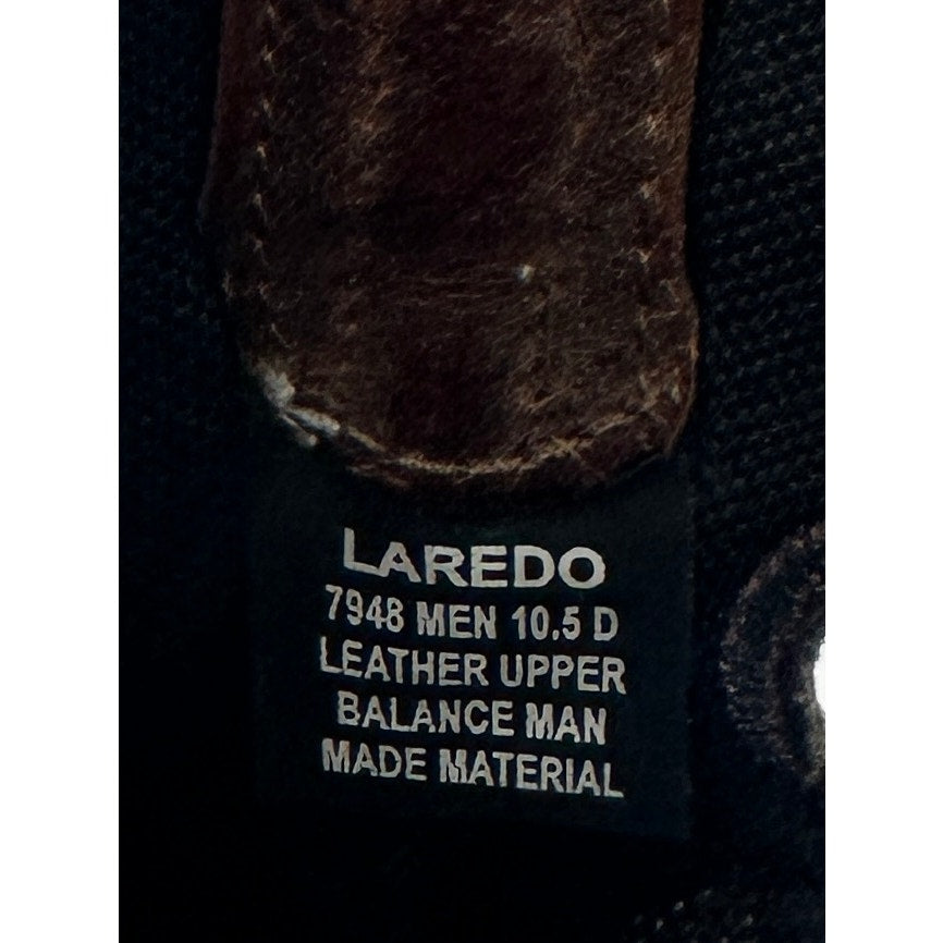 Laredo Ross Tan & Blue Broad Square Toe Western Boots Men's Sz 10.5