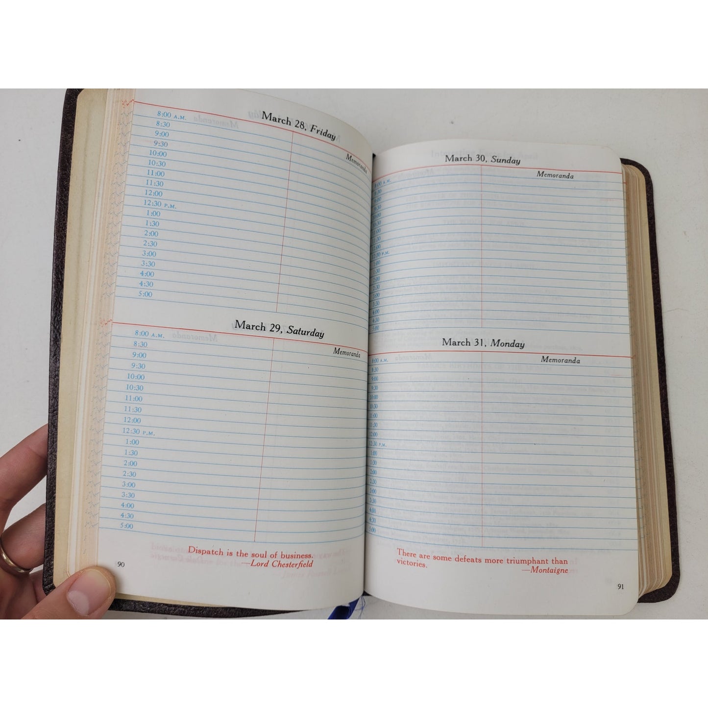 1947 Leather-Bound The Executive Record Journal w Original Box | Blank Pages