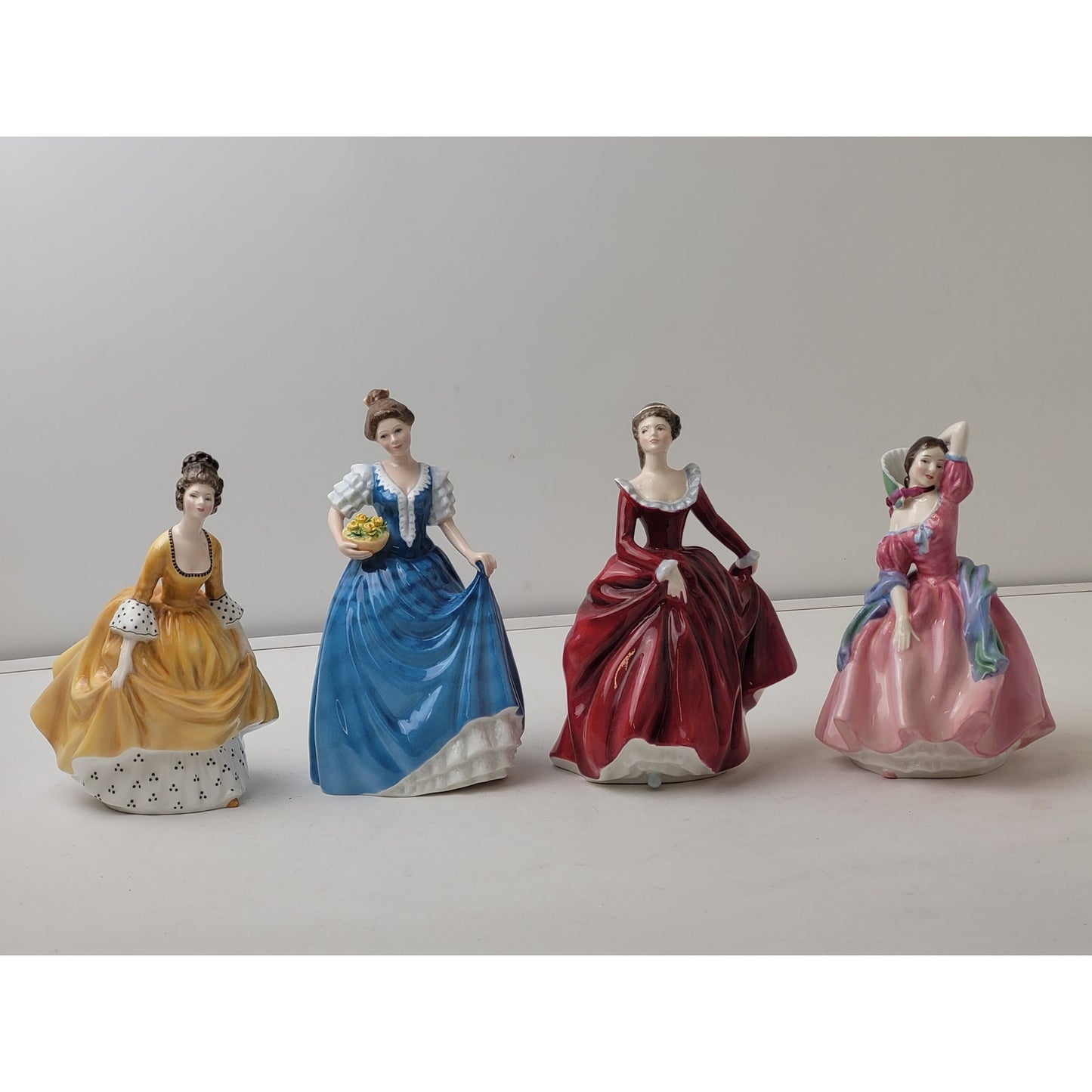 Vintage Royal Doulton Lady Figurines Lot of 4 Bone China 1960s-1990s