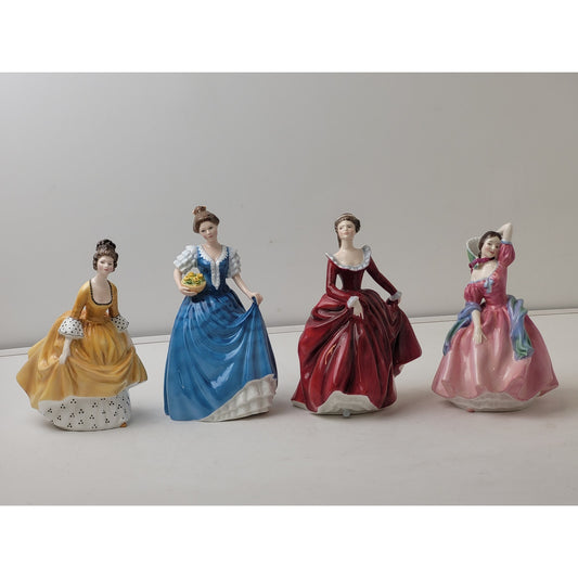 Vintage Royal Doulton Lady Figurines Lot of 4 Bone China 1960s-1990s
