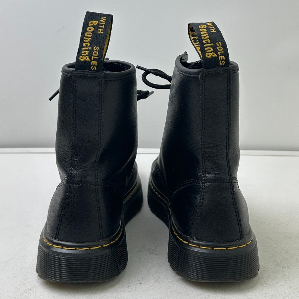 Dr. Martens Zavala Black Leather Combat Boots Women's Sz 8