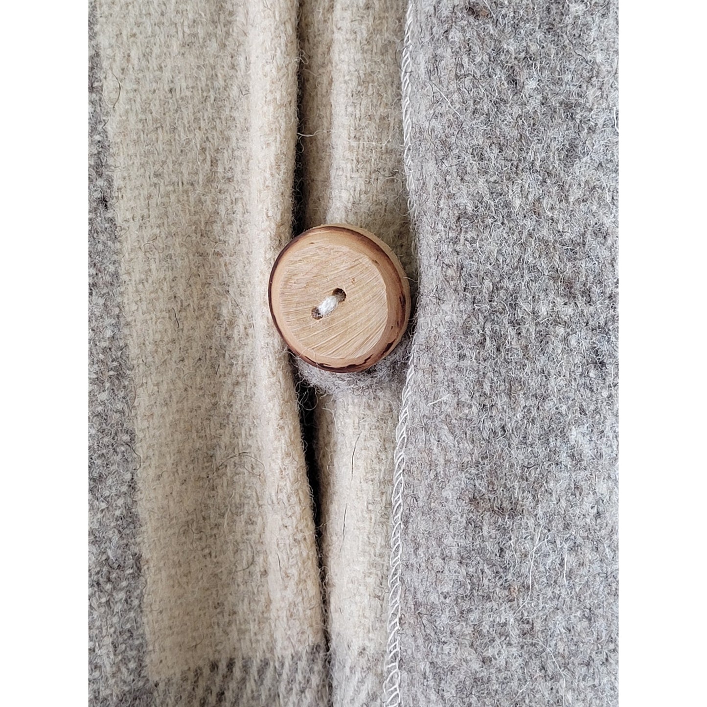 1950s-60s Plaid Wool Cape Poncho Fringe Neck Tie | One Size