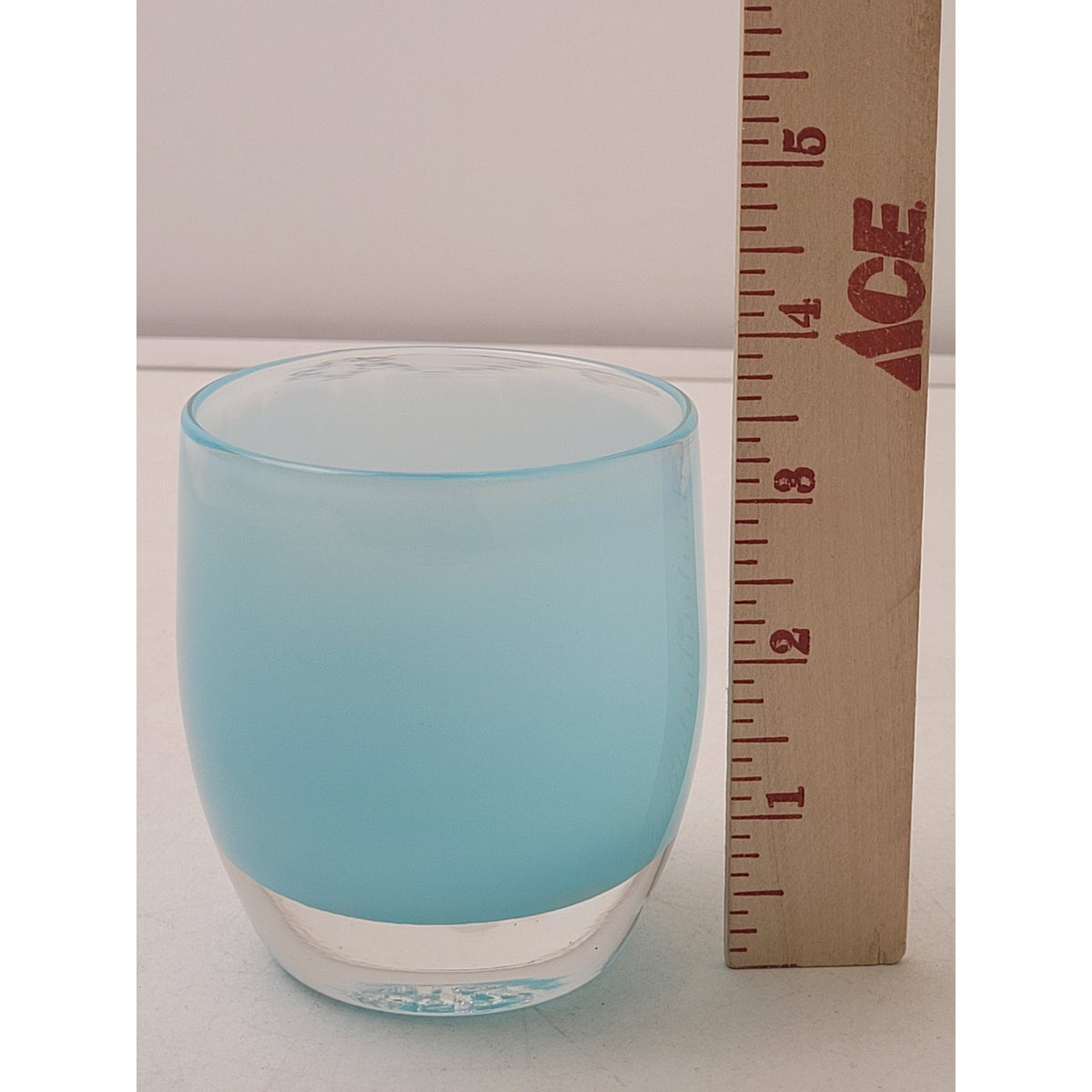 glassybaby "Ocean" Light Blue Handblown Glass Votive Candle Holder Rare w Tag