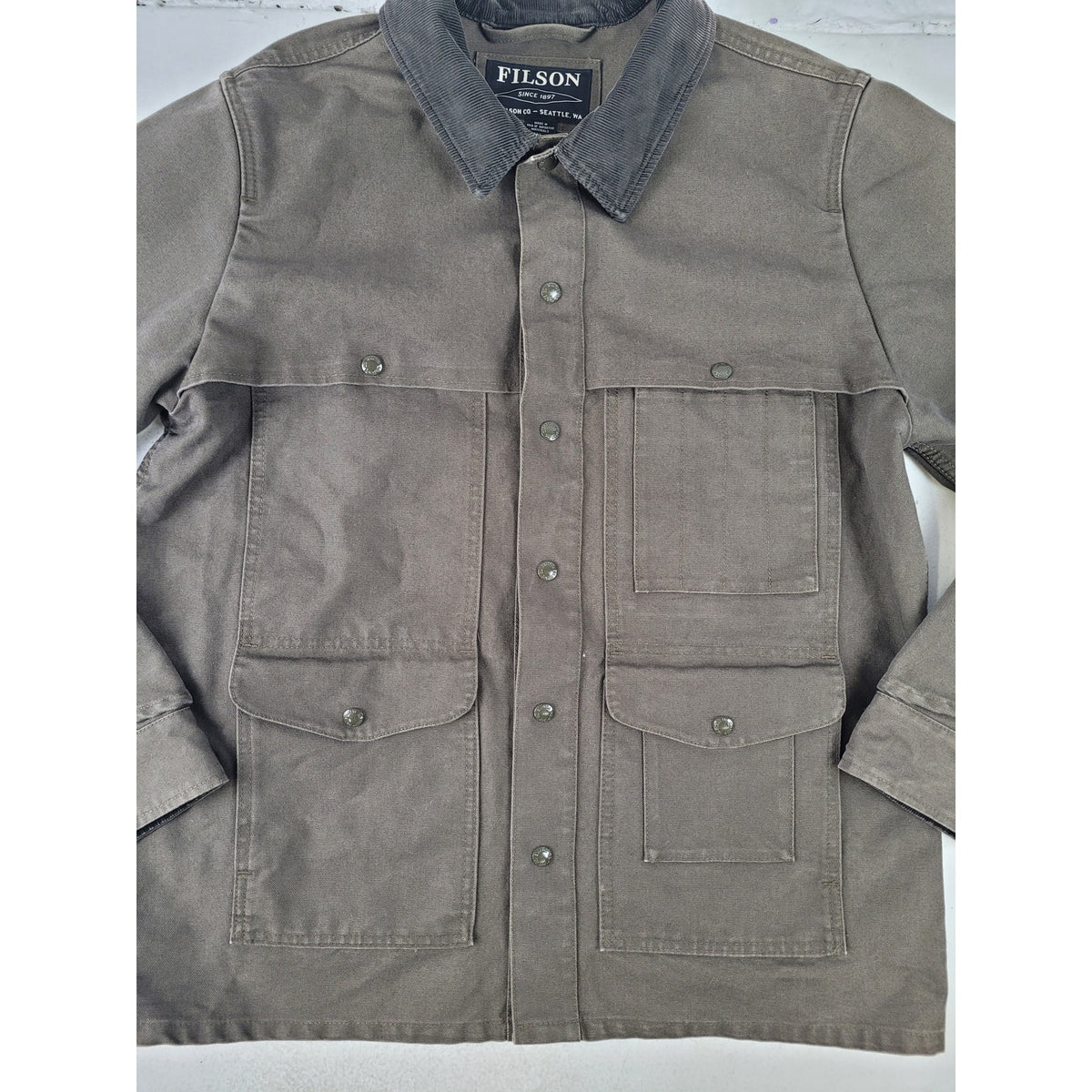 Filson Stonewashed Canvas Cruiser Green Jacket | Made in USA | Men's Sz XL