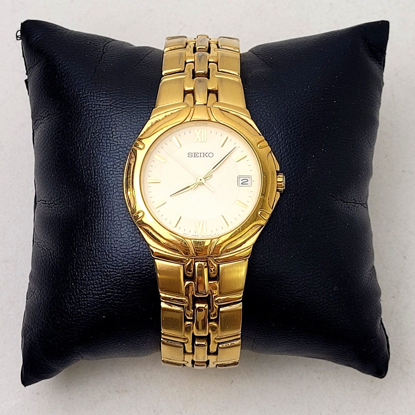 Seiko (7N42-6C10) Stainless Steel Gold-Tone White Dial Men's Watch