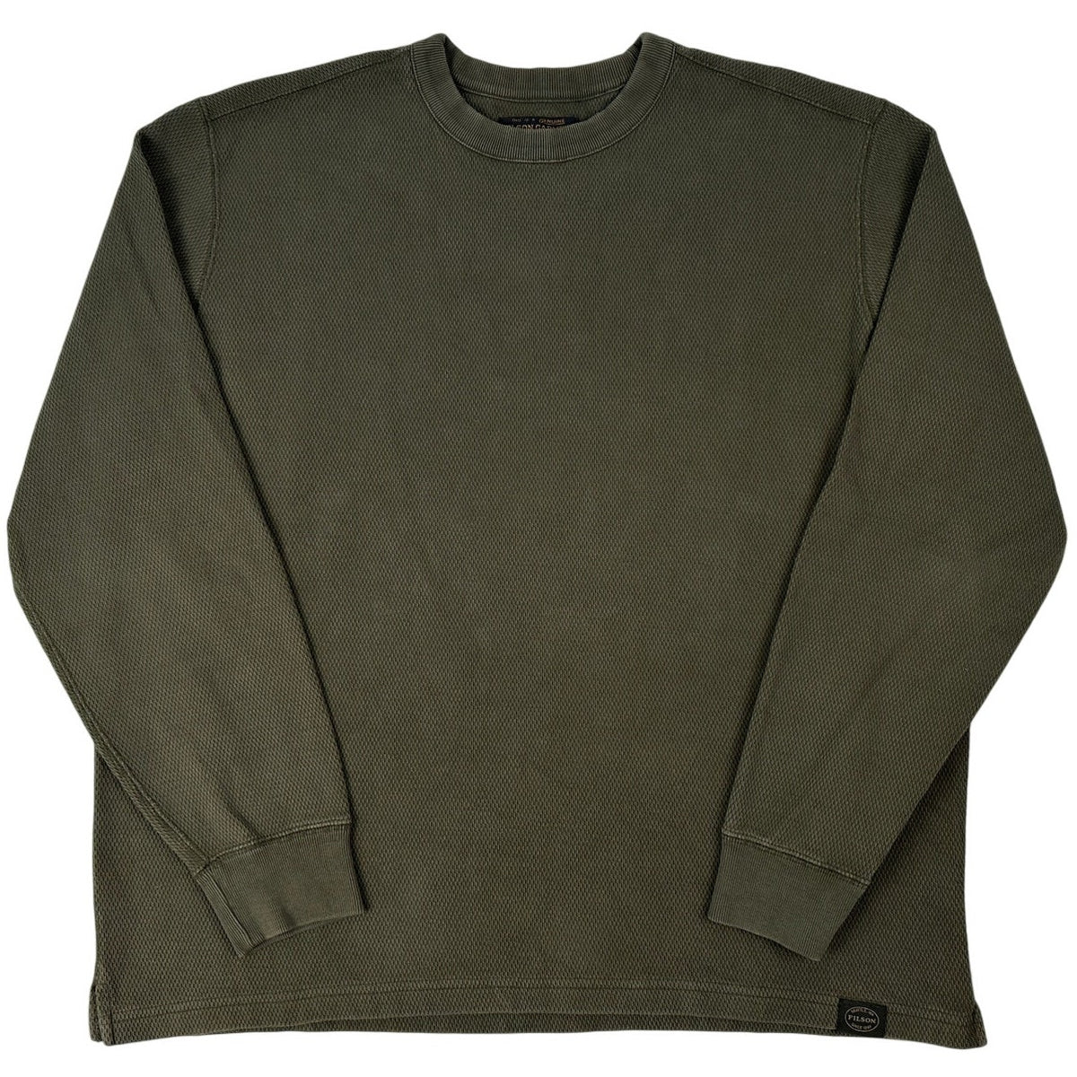 Filson Olive Green Knit Thermal Crewneck Sweater Men's Sz XL