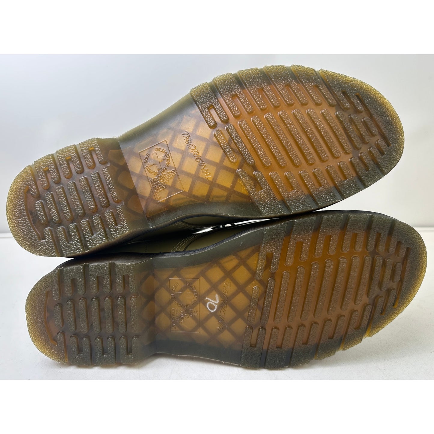 Dr. Martens 1460 Pale Olive Smooth Leather 8-Eye Boots Sz Men's 11 / Women's 12