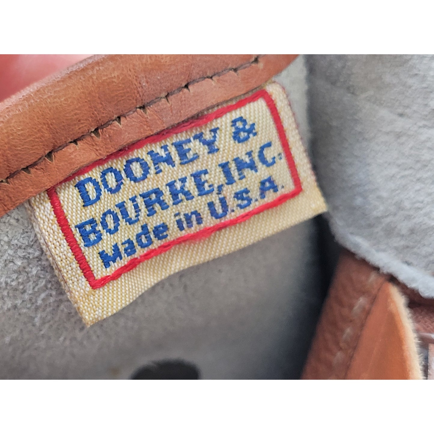 Vintage Dooney & Bourke Equestrian Crossbody Bag Pebbled White Brown Leather
