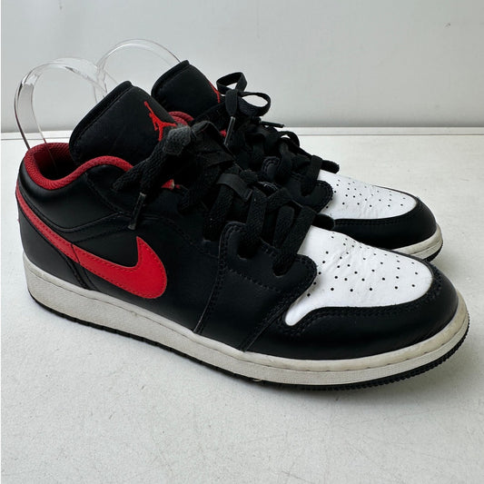 Nike Air Jordan 1 Low GS White Toe Black/Fire Red Sneakers Youth Size 7